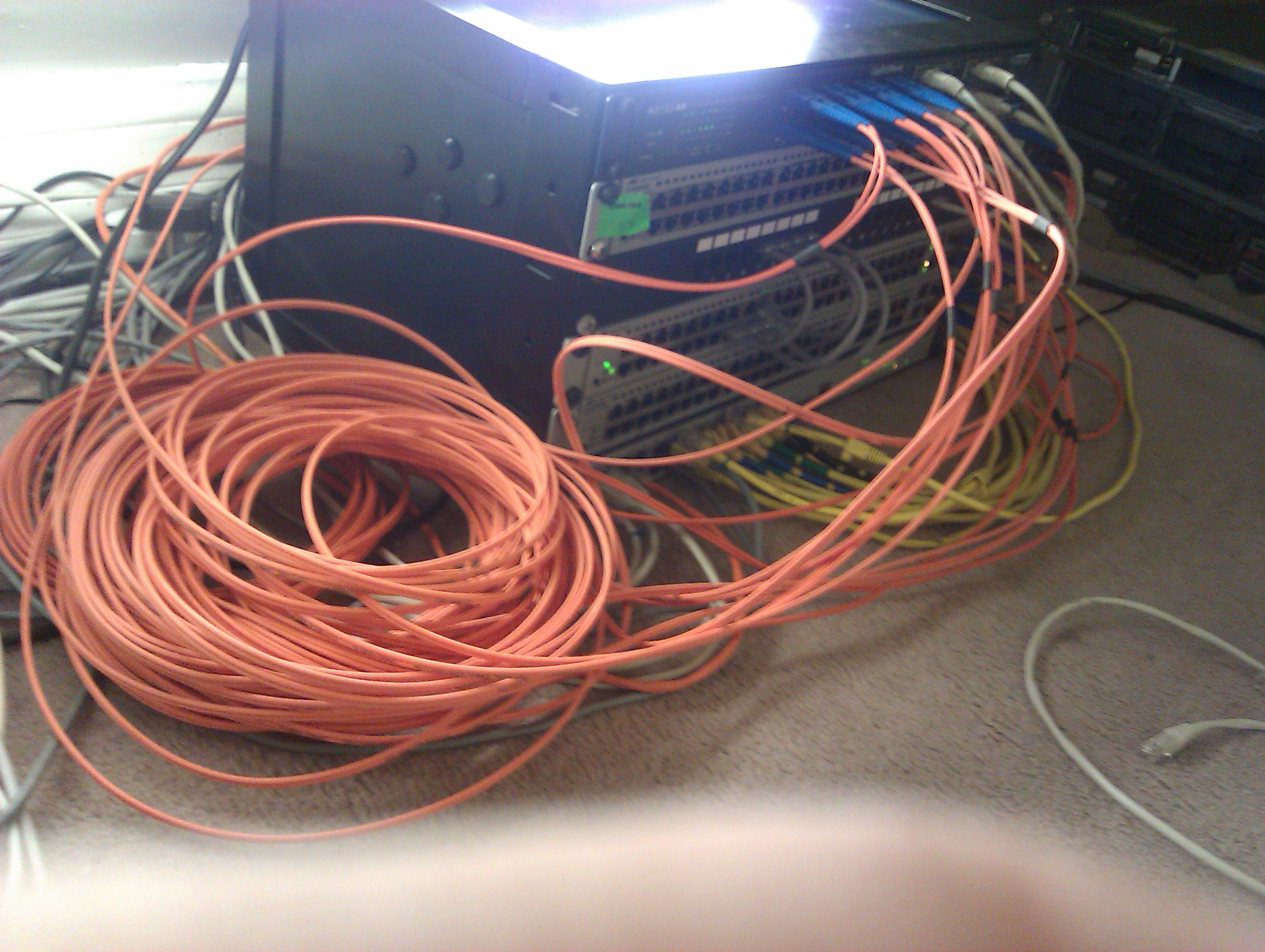 switches and servers in the long cupboard
